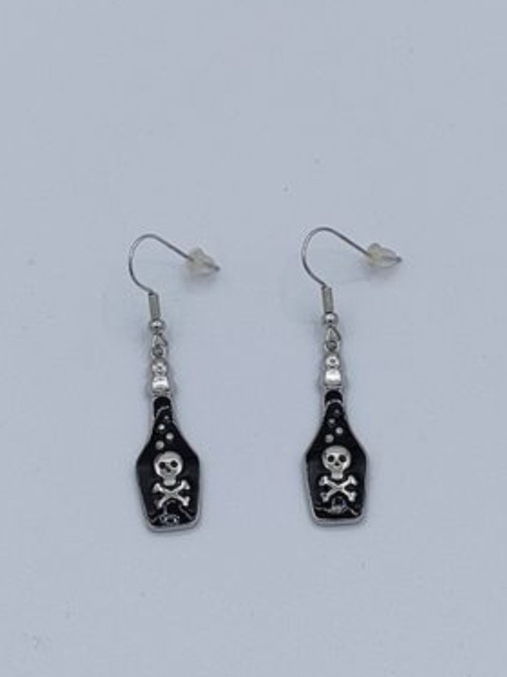 $8 Each Or Bundle 5/$20 Holloween Black Poison Bottle W/ Skull Dangle Earrings